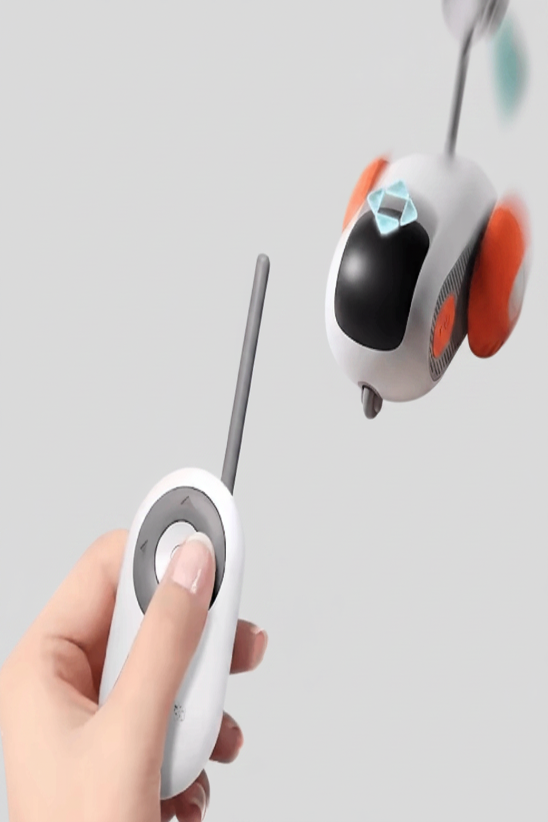 "Remote control for smart cat toy car, dual control modes"